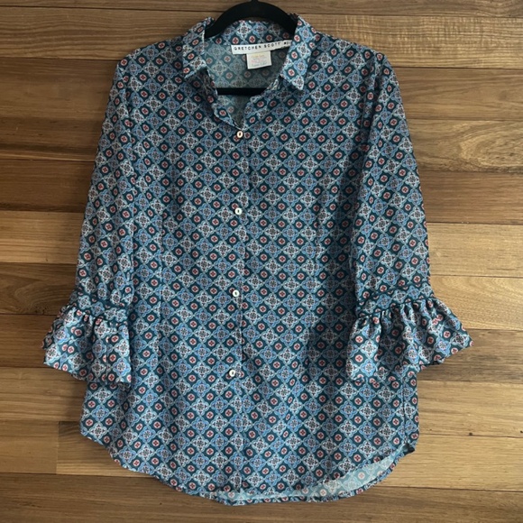Gretchen Scott Ruffle Sleeve Priss Blouse - Picture 1 of 4